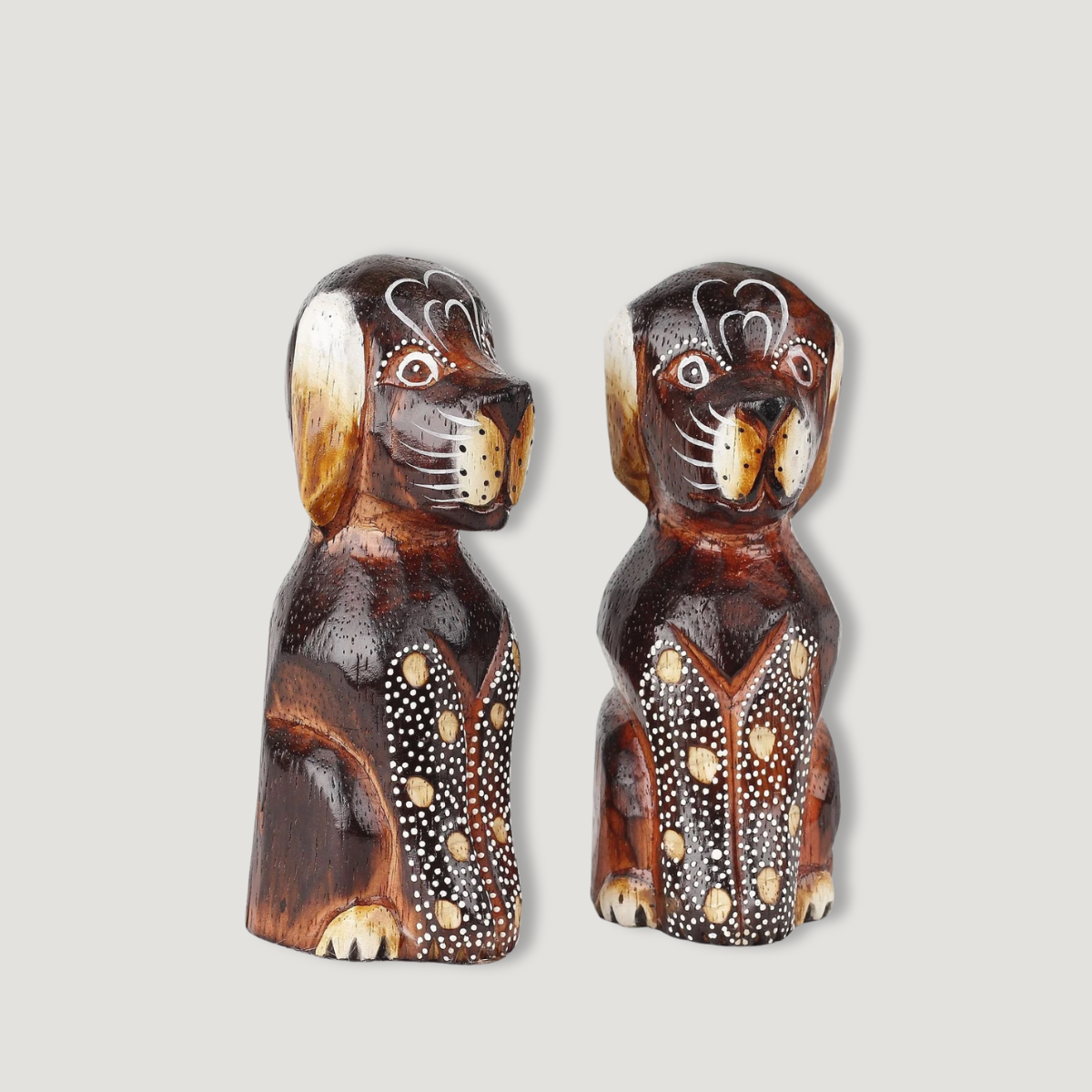 Dřevěná Dekorace Sada Dva Pejsci