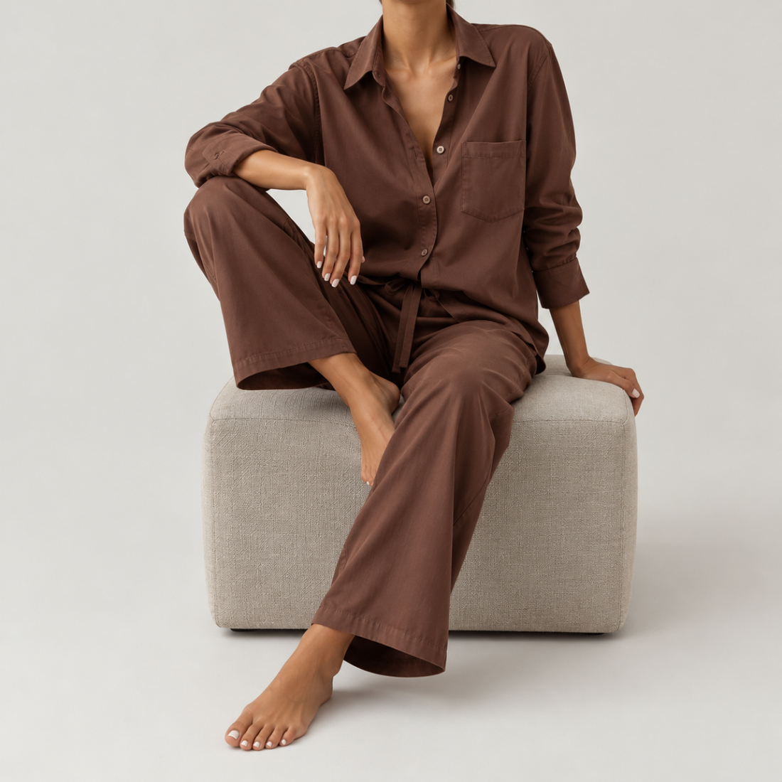 Bavlněná košile Yves – Cocoa Brown