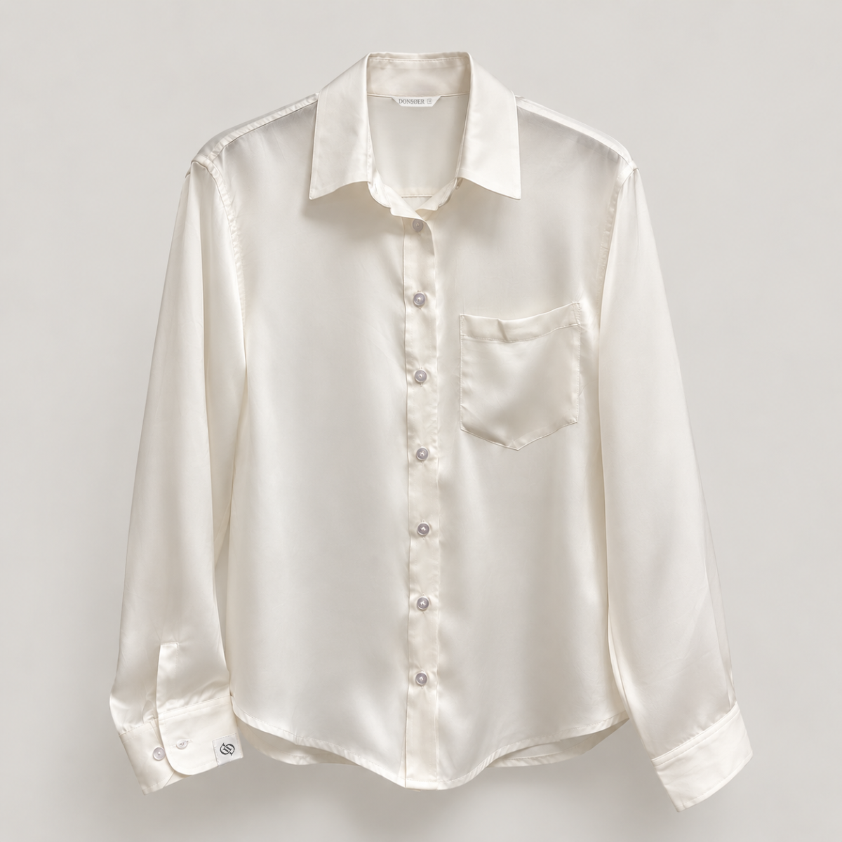 Hedvábná košile Mørier – Pure White
