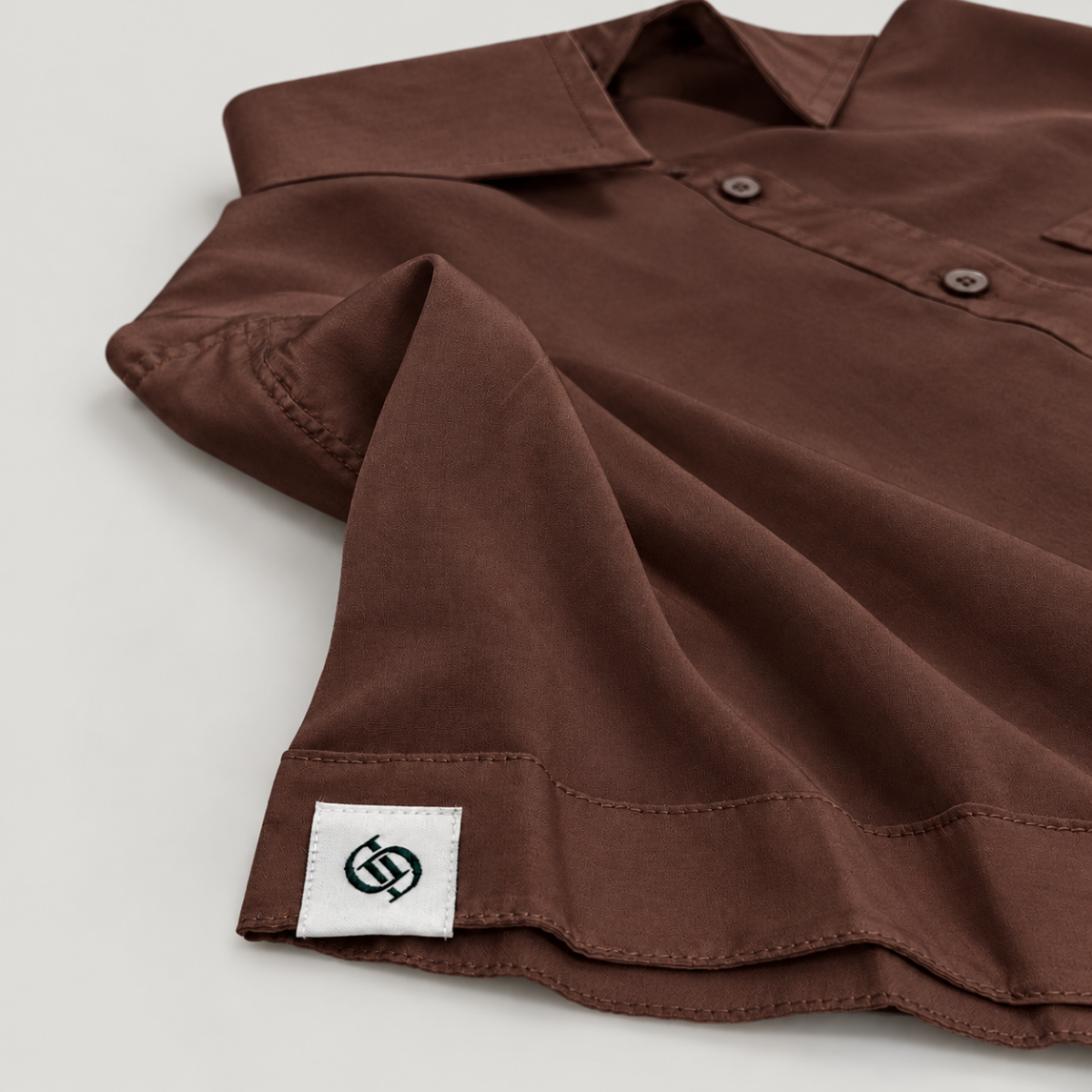 Bavlněná košile s krátkým rukávem Yves – Cocoa Brown