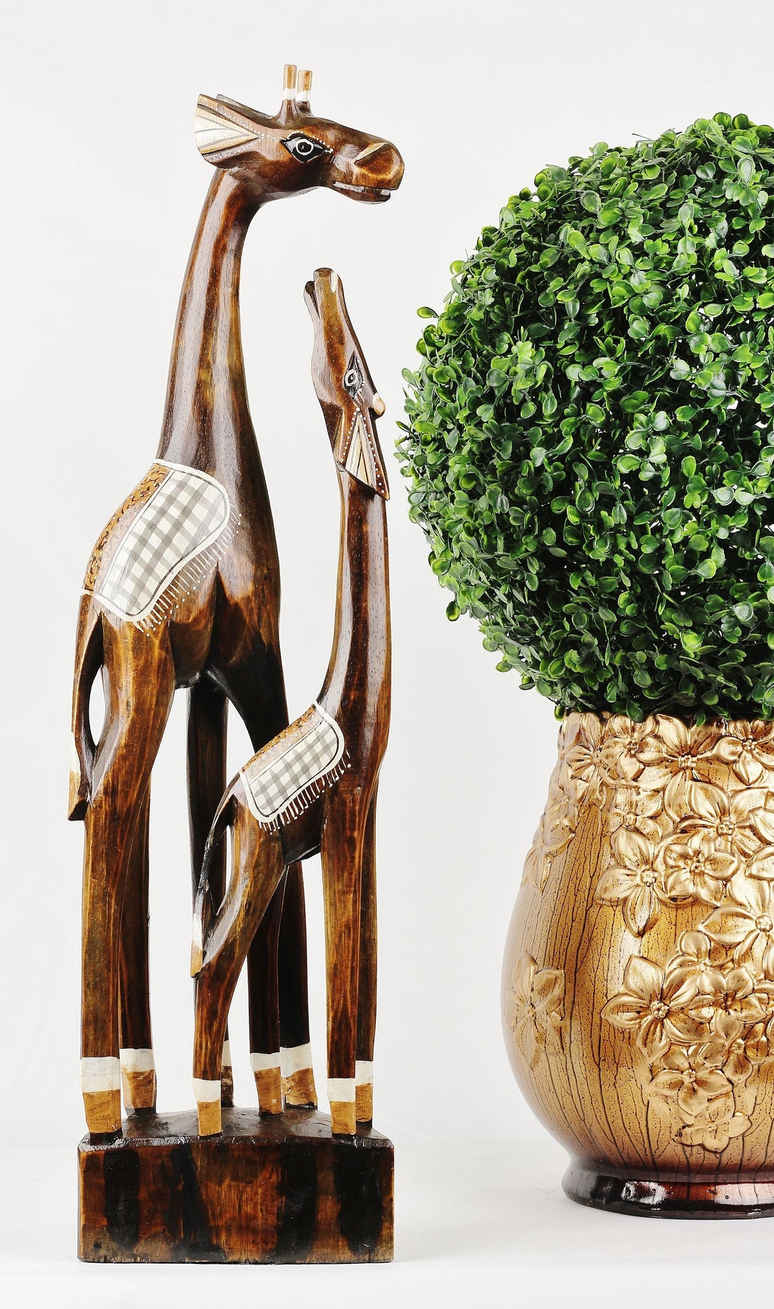 Dřevěná Dekorace Žirafí Rodinka